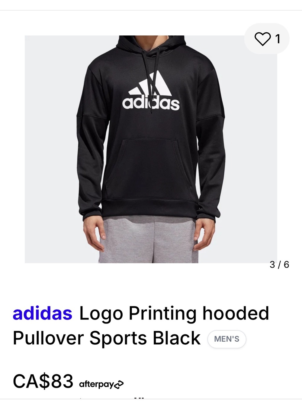 adidas Black Hoodie with White Logo